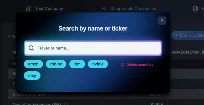 screenshot of Edwyn SEC Public Company Search